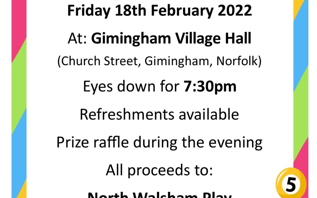 Bingo – Friday 18th Feb 2022