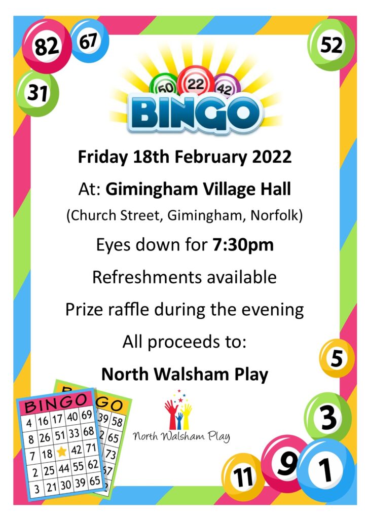 Poster for Prize Bingo on 18th Feb 2022