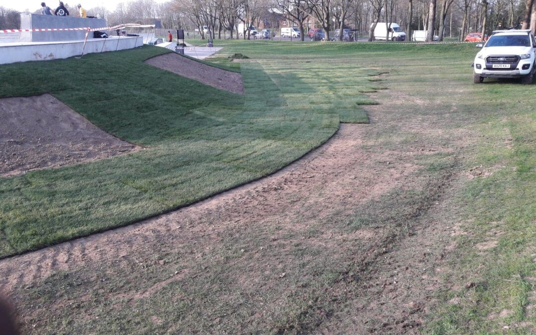 Landscaping work underway at the new Skate Park